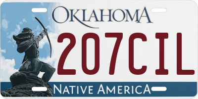 OK license plate 207CIL