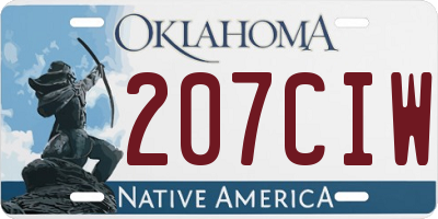 OK license plate 207CIW