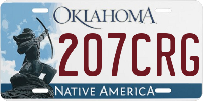 OK license plate 207CRG