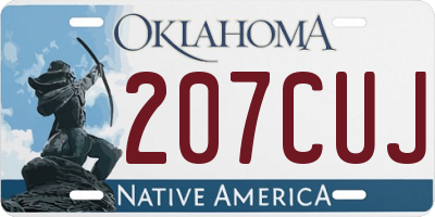 OK license plate 207CUJ