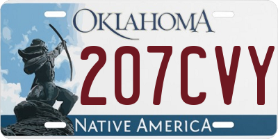 OK license plate 207CVY