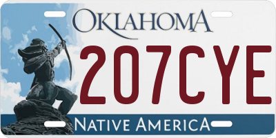 OK license plate 207CYE