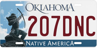 OK license plate 207DNC