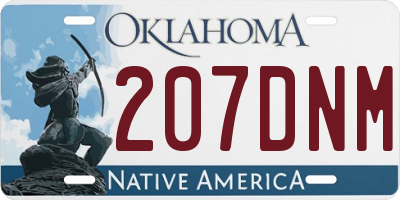 OK license plate 207DNM