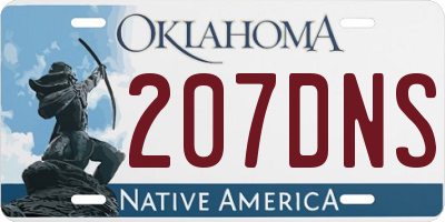 OK license plate 207DNS