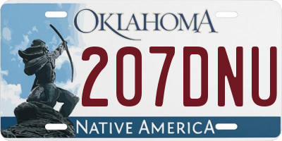 OK license plate 207DNU