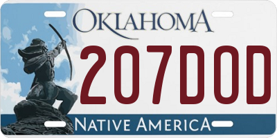 OK license plate 207DOD