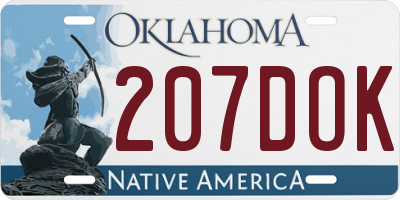 OK license plate 207DOK