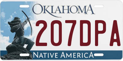 OK license plate 207DPA