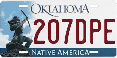 OK license plate 207DPE