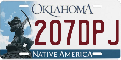 OK license plate 207DPJ