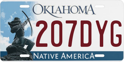 OK license plate 207DYG