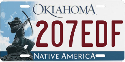 OK license plate 207EDF