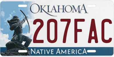 OK license plate 207FAC