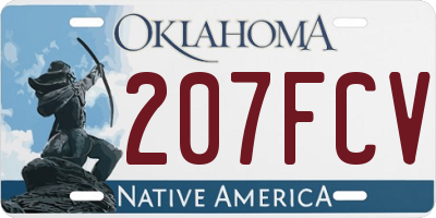 OK license plate 207FCV