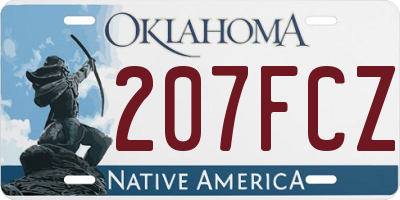 OK license plate 207FCZ