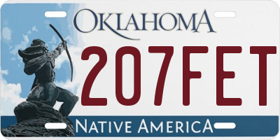 OK license plate 207FET