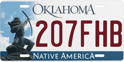 OK license plate 207FHB