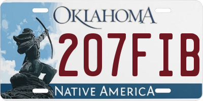 OK license plate 207FIB
