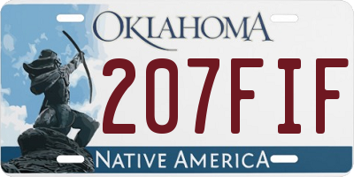 OK license plate 207FIF