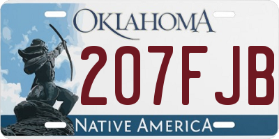 OK license plate 207FJB