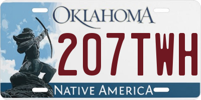 OK license plate 207TWH