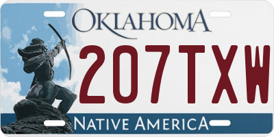 OK license plate 207TXW
