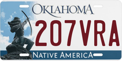 OK license plate 207VRA
