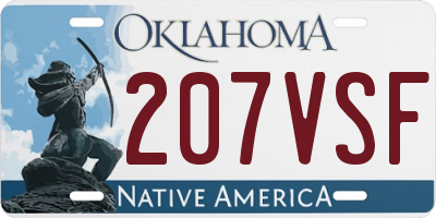 OK license plate 207VSF