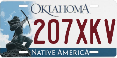 OK license plate 207XKV