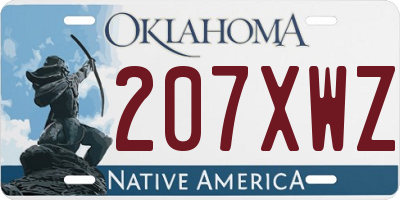 OK license plate 207XWZ