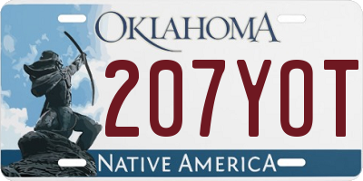 OK license plate 207YOT