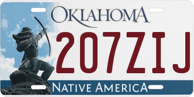 OK license plate 207ZIJ