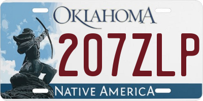 OK license plate 207ZLP