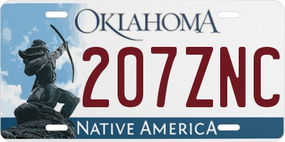 OK license plate 207ZNC