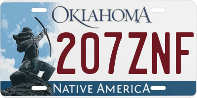 OK license plate 207ZNF