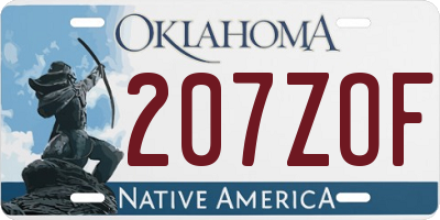 OK license plate 207ZOF