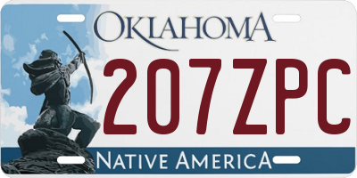 OK license plate 207ZPC
