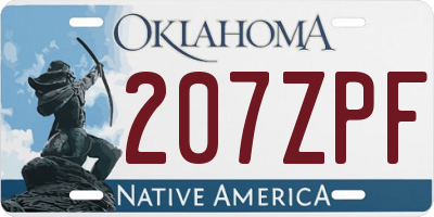 OK license plate 207ZPF