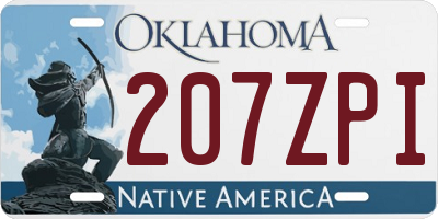 OK license plate 207ZPI
