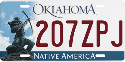 OK license plate 207ZPJ