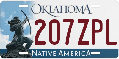 OK license plate 207ZPL