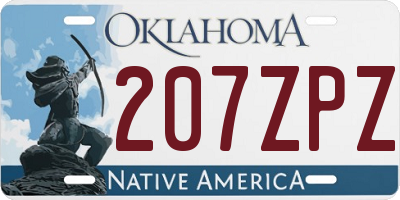 OK license plate 207ZPZ