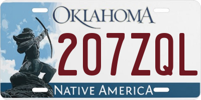 OK license plate 207ZQL