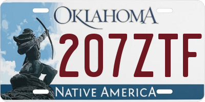 OK license plate 207ZTF