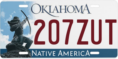 OK license plate 207ZUT