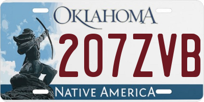 OK license plate 207ZVB