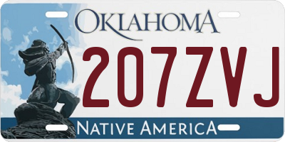 OK license plate 207ZVJ