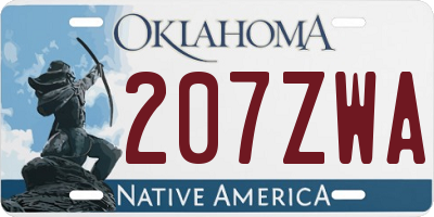 OK license plate 207ZWA