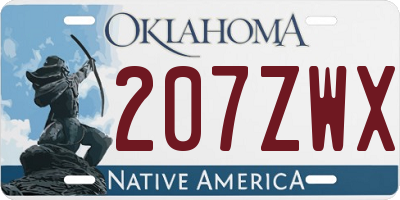 OK license plate 207ZWX